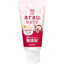 1号仓-arau亲皙 初生婴儿专用 天然精油牙膏 橘子香味 35g 3个装 saraya 无研磨剂 无起泡剂  无人工香料 无防腐剂 天然