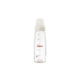 1号仓-贝亲 标准口径不易倒翻 婴儿耐热玻璃奶瓶 细长型 240ml Pigeon 瓶盖可防灰尘附着