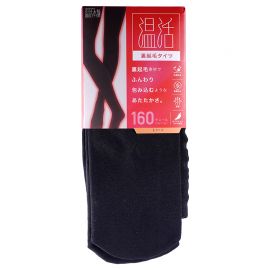 1号仓-温活本舗 薄绒内层 吸湿发热 防静电处理 保暖打底袜 1条 160D L码 黑色 CROSS PLUS 连裤袜 里起毛 保暖亲肤 含辣椒素