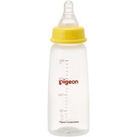 1号仓-贝亲 轻巧便携 耐用安全 塑料婴儿奶瓶 细长型 200ml Pigeon 易清洗 抗摔设计 柔软硅胶奶嘴 方便哺喂