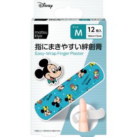 2号仓-松本清matsukiyo 低敏亲肤透气 易于贴合创可贴 米奇和朋友们M号(19×72mm) 12片装 斯凯达 无纺布 防闷热 紧密贴合指尖关节